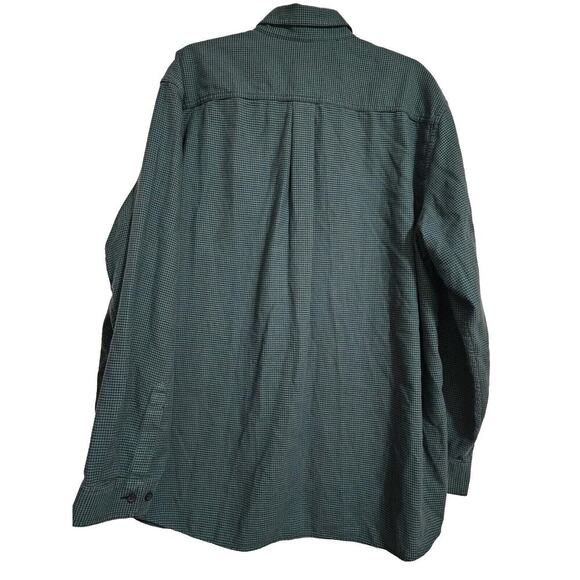 LL Bean Mens XL Traditional Fit Flannel Shirt Button Down Plaid Shirt Green Blue - Picture 3 of 3